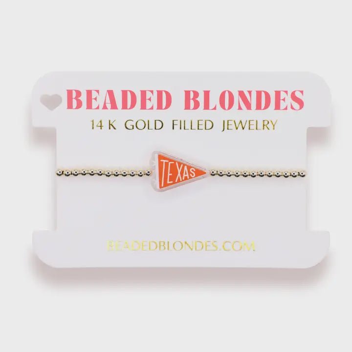 Texas Flag Bracelet On Gold - Southern Soule Designs