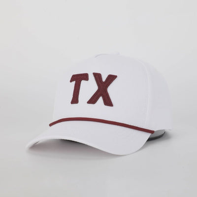 Texas Hat in Stadium White /College Maroon - Southern Soule Designs