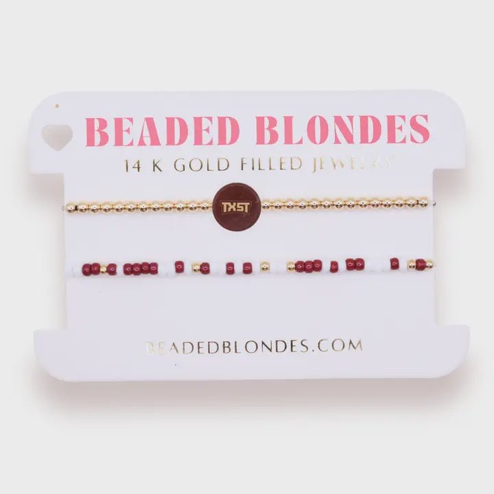 Texas State + Sprinkle Logo Bracelet Stack of 2 - Southern Soule Designs