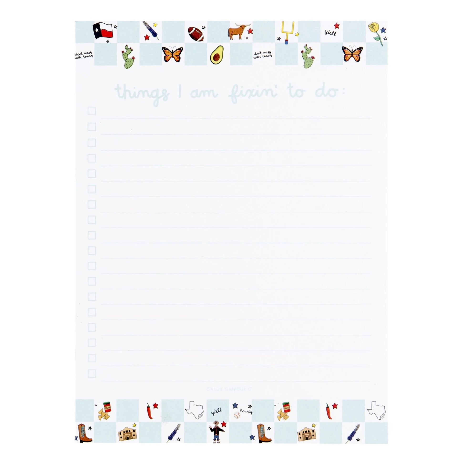 Texas Western Checker Notepad - Southern Soule Designs