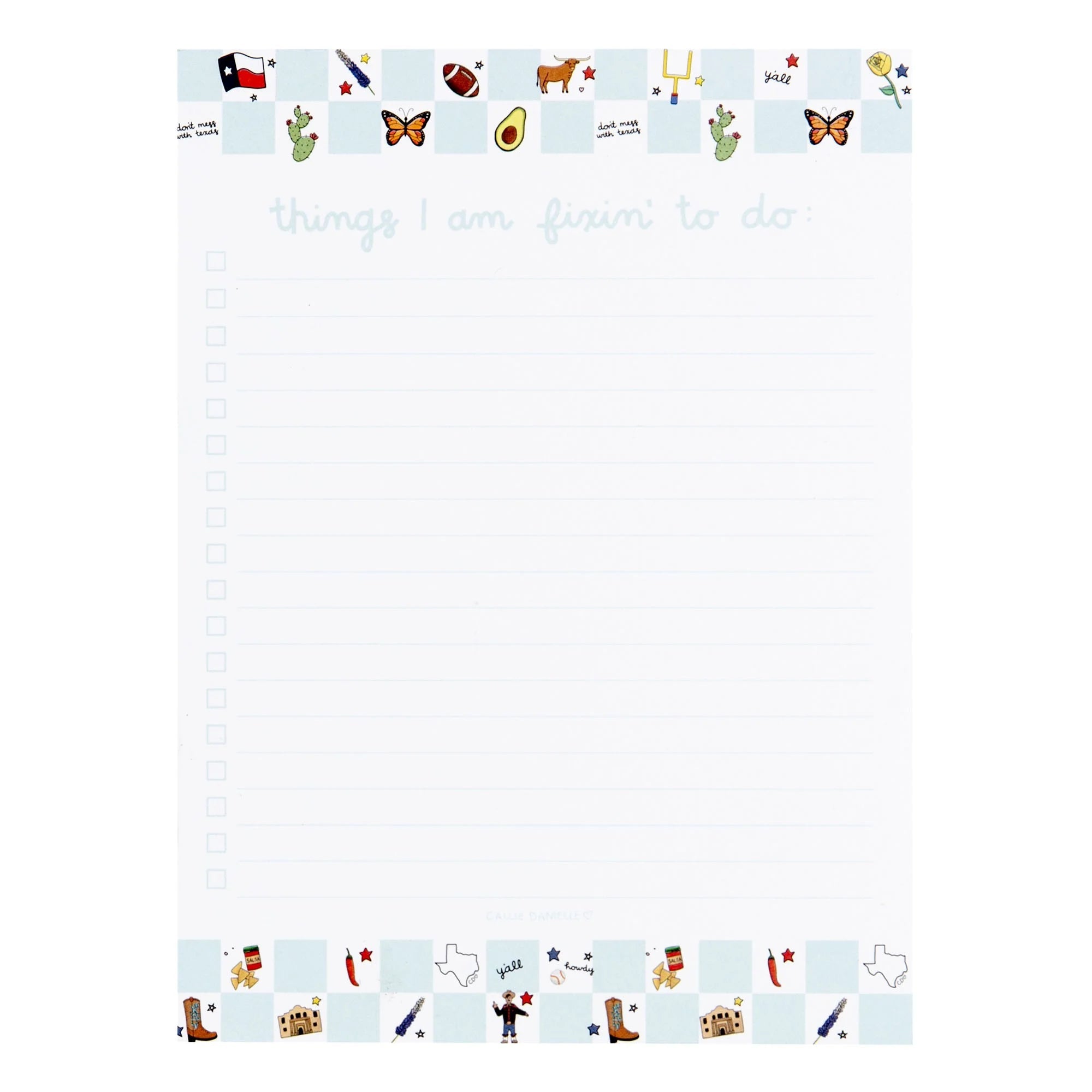 Texas Western Checker Notepad - Southern Soule Designs