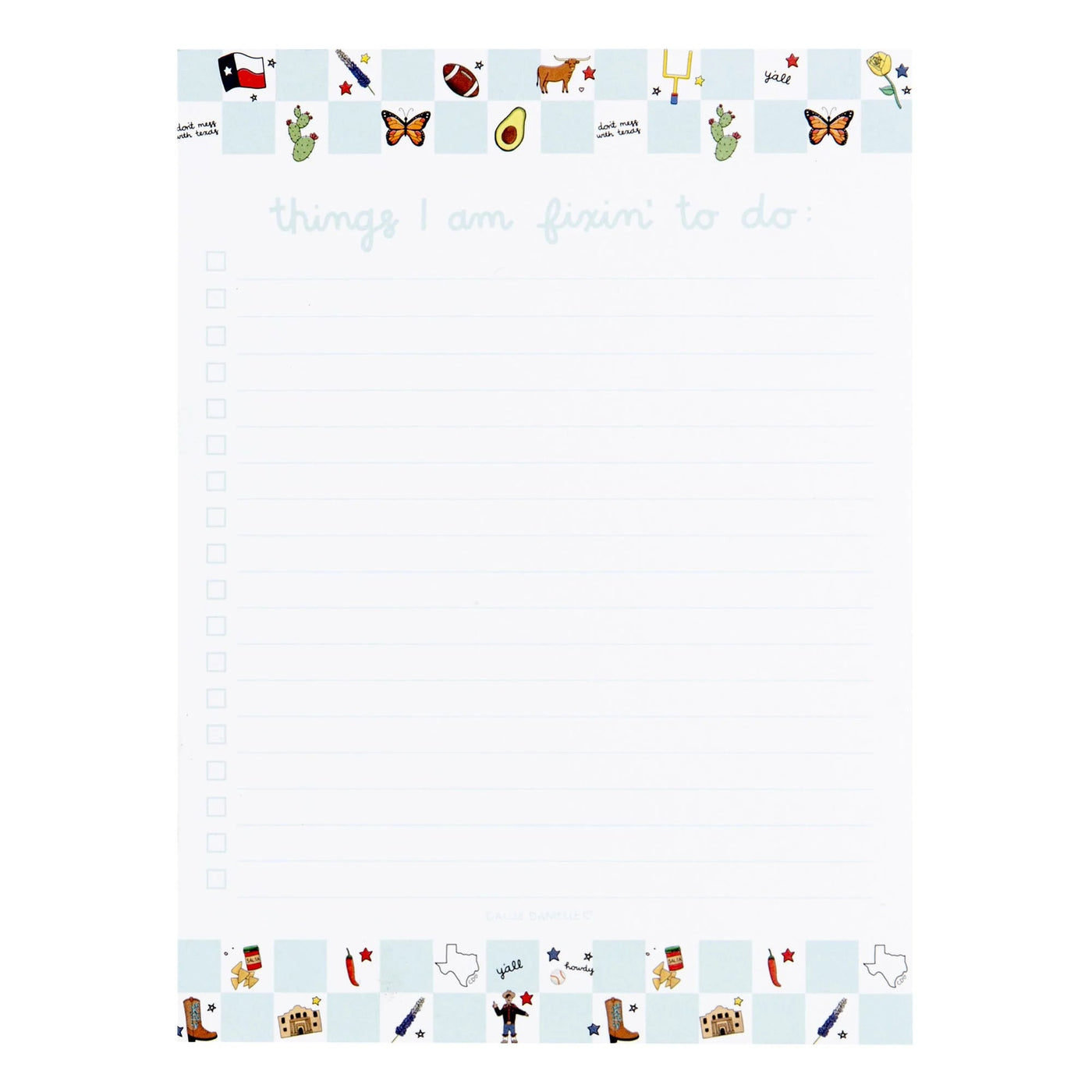 Texas Western Checker Notepad - Southern Soule Designs
