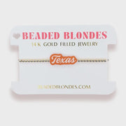 Texas Word Bracelet On Gold - Southern Soule Designs