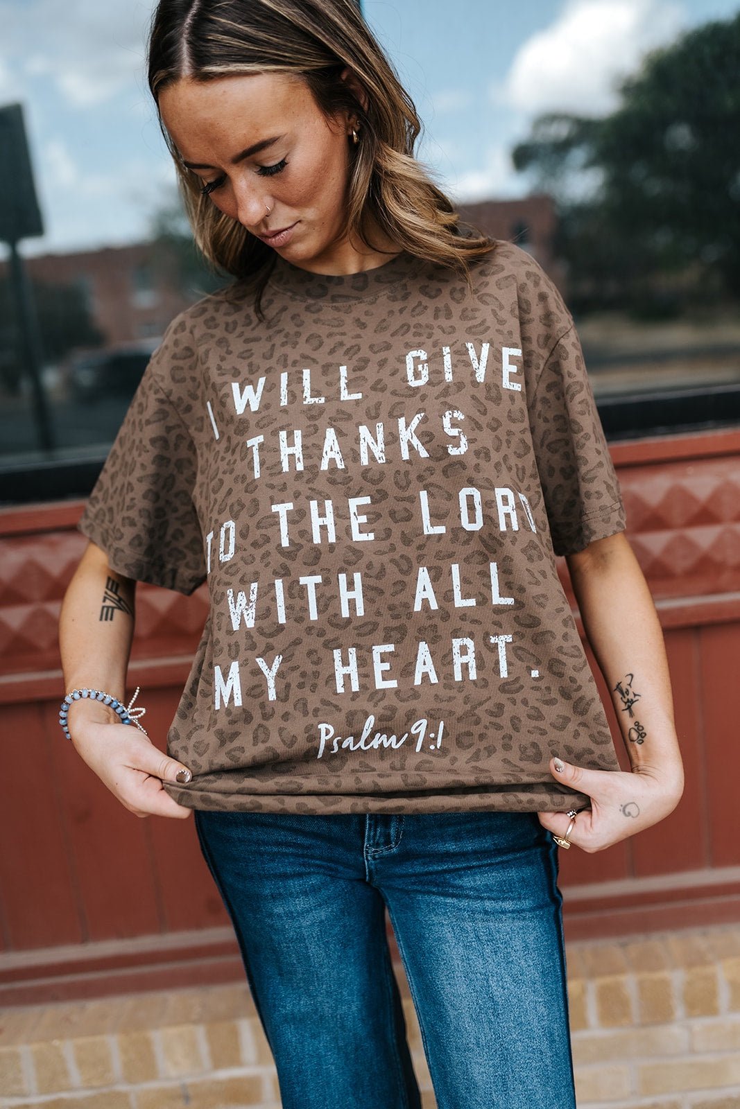 Thanks to the Lord Leopard Tee - Southern Soule Designs
