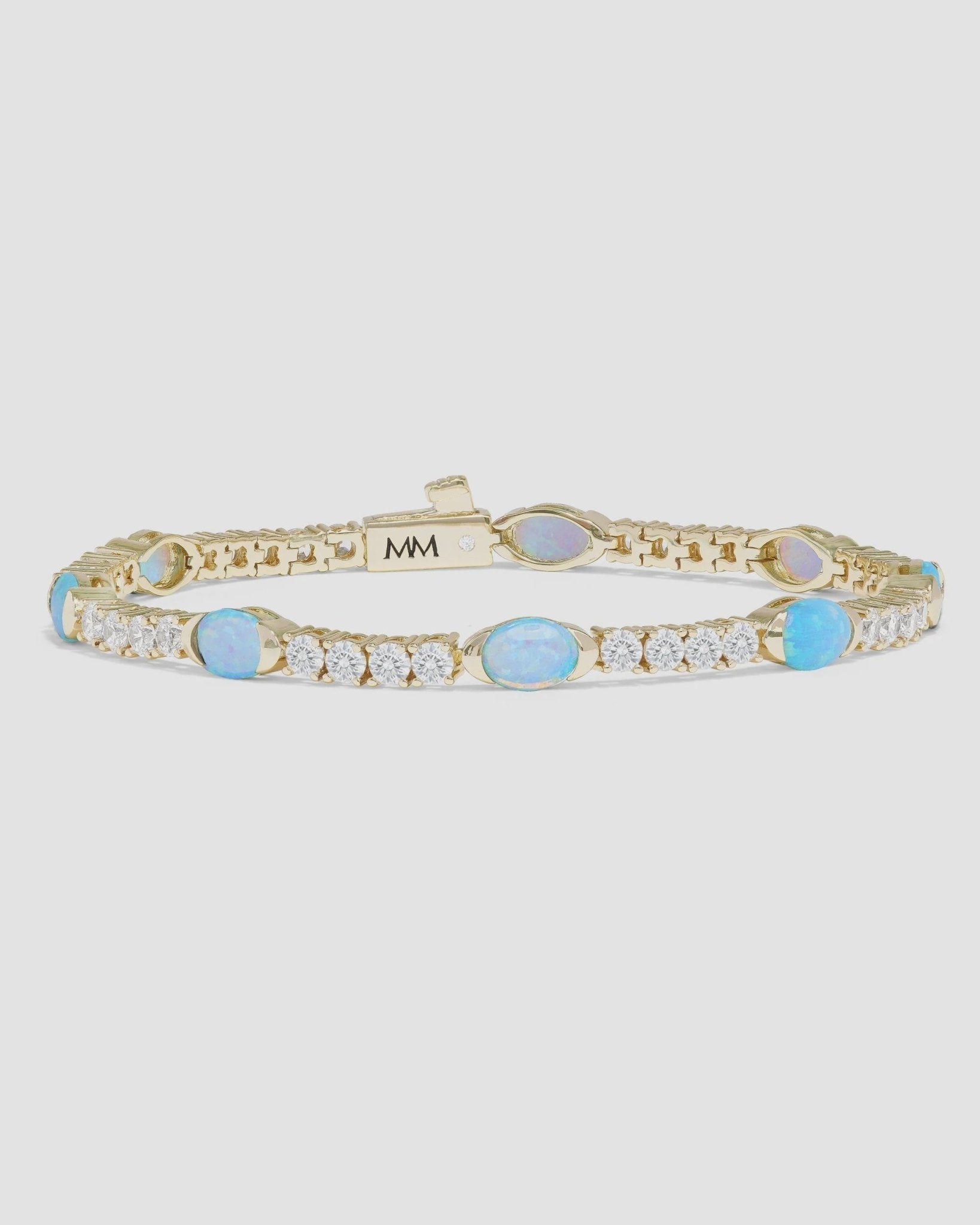 The Maven Tennis Bracelet Gold/Blue Opal - Southern Soule Designs