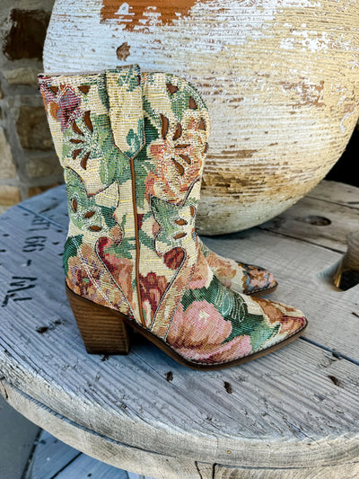 The Sorrel Floral Western Bootie - Southern Soule Designs