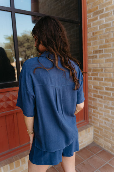 Tinsley Button Up Shirt Yacht Blue ZT252772 - Southern Soule Designs