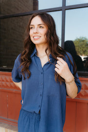 Tinsley Button Up Shirt Yacht Blue ZT252772 - Southern Soule Designs