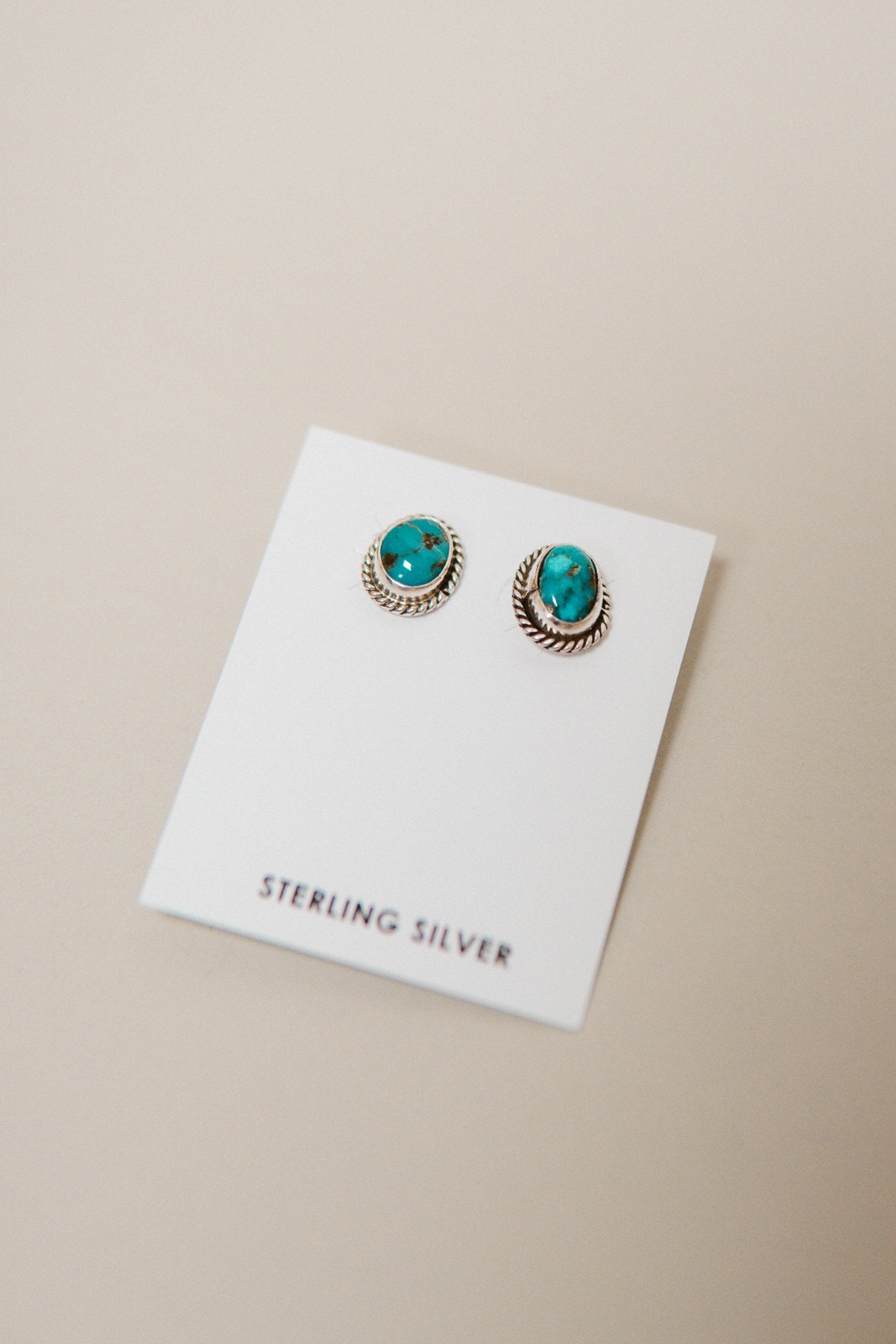 Tiny Turq Oval Studs - Southern Soule Designs