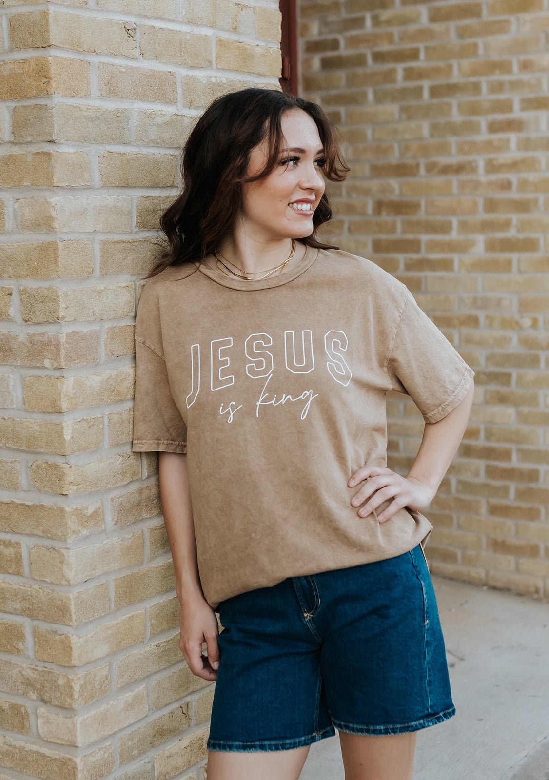 Toast Jesus is King Mineral Washed Tee - Southern Soule Designs