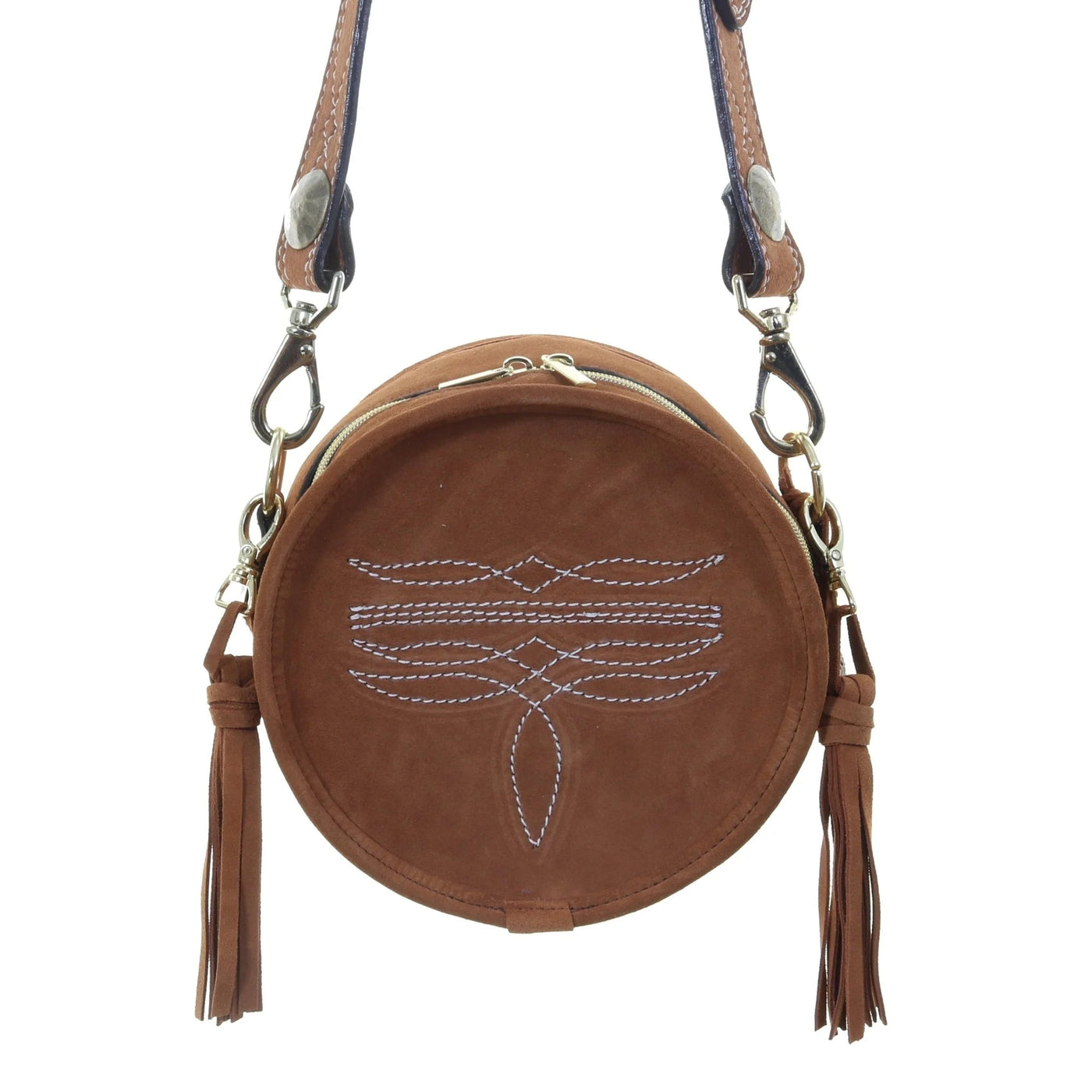 Toast Suede Circle Tote CRT16 - Southern Soule Designs