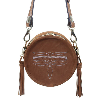 Toast Suede Circle Tote CRT16 - Southern Soule Designs