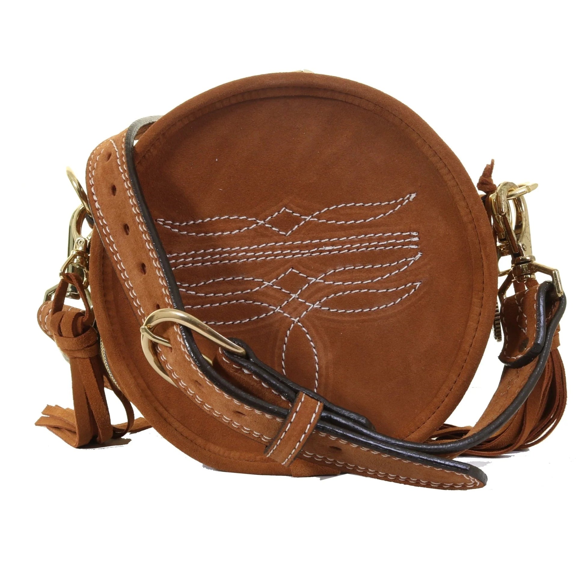 Toast Suede Circle Tote CRT16 - Southern Soule Designs
