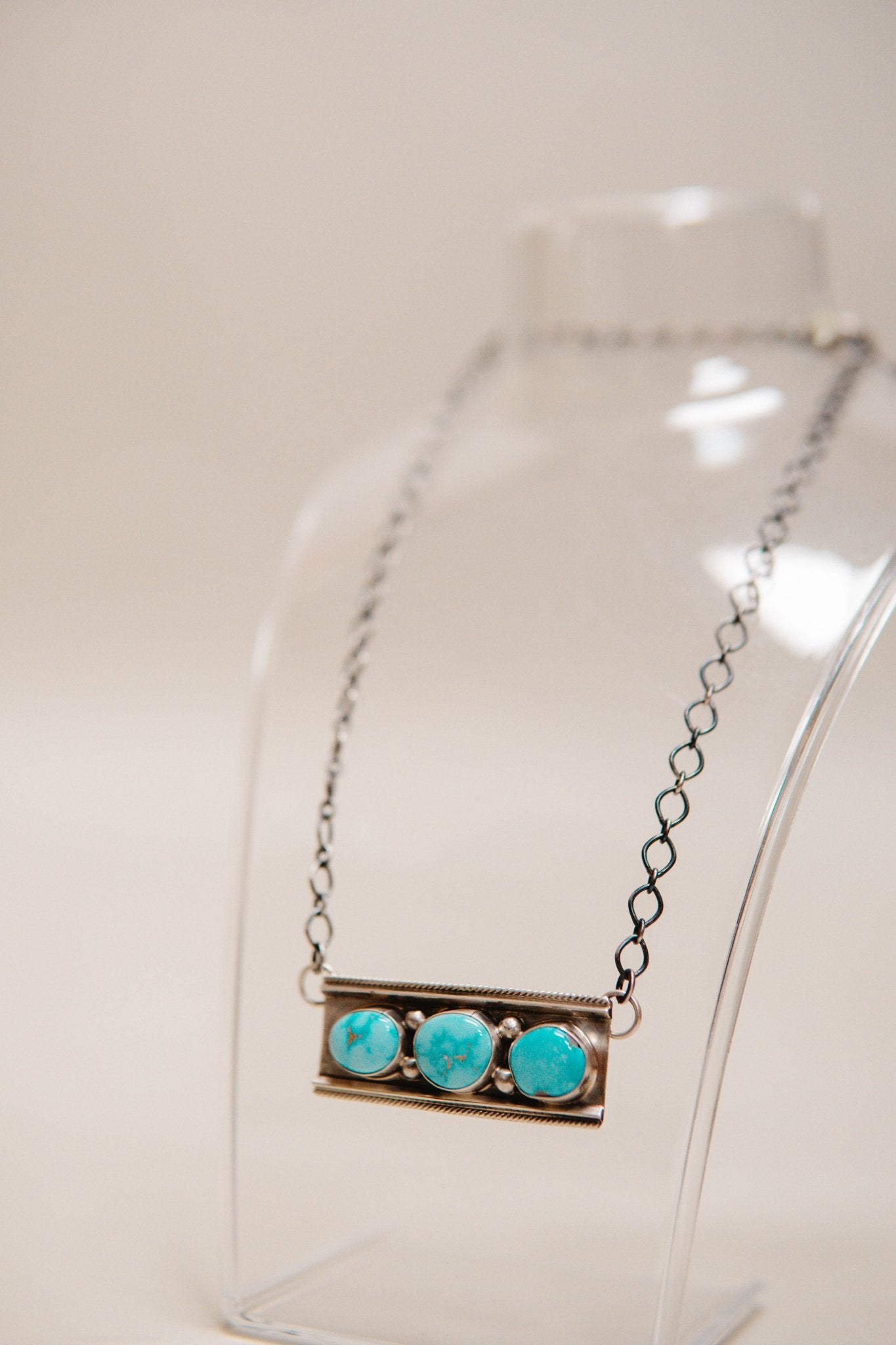 Turq 3 Stone Bar Necklace - Southern Soule Designs