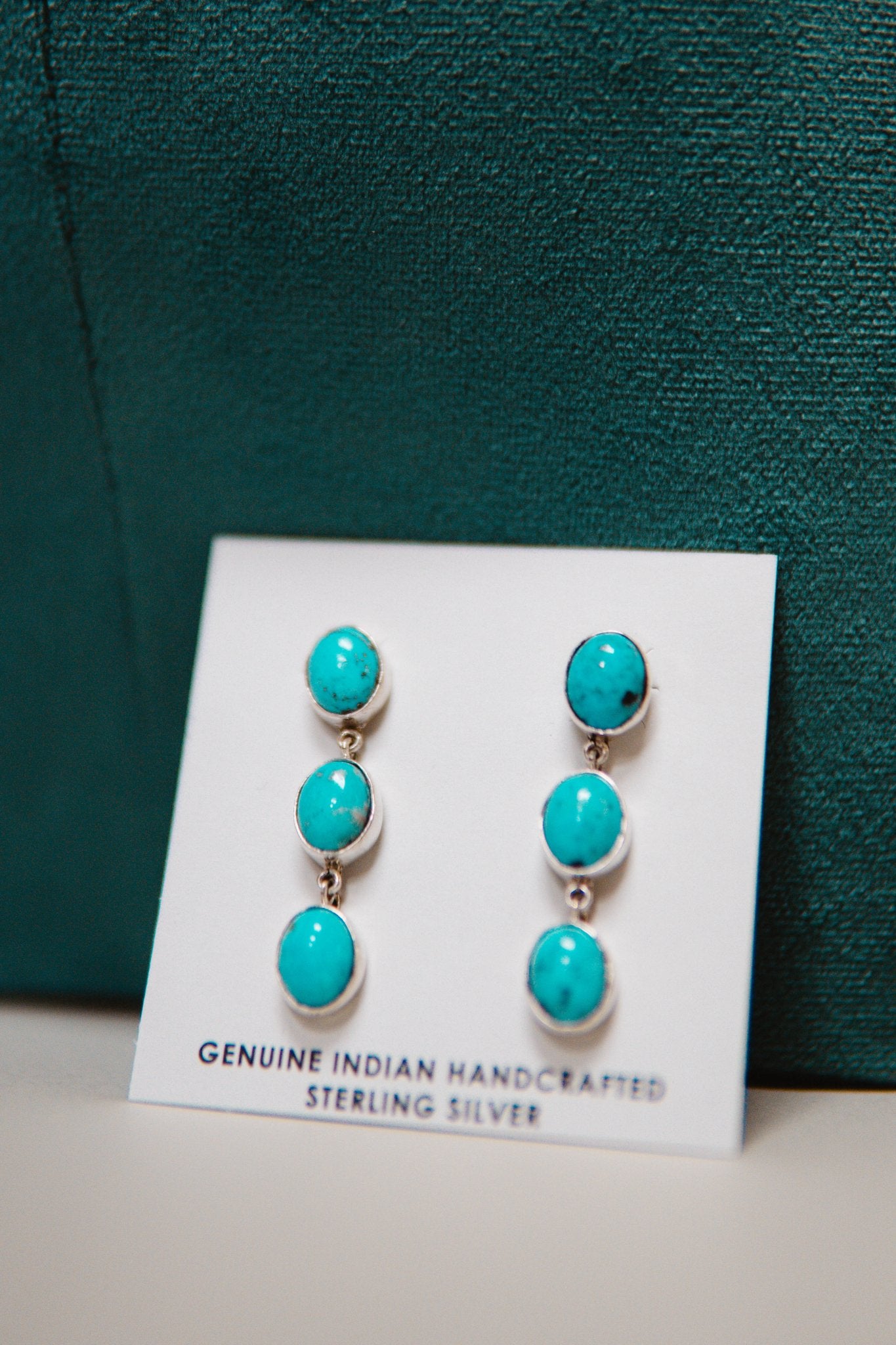 Turq 3 Stone Drop Earrings - Southern Soule Designs