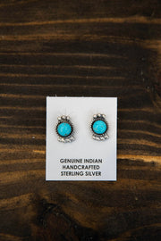 Turq Circle Detailed Stud - Southern Soule Designs