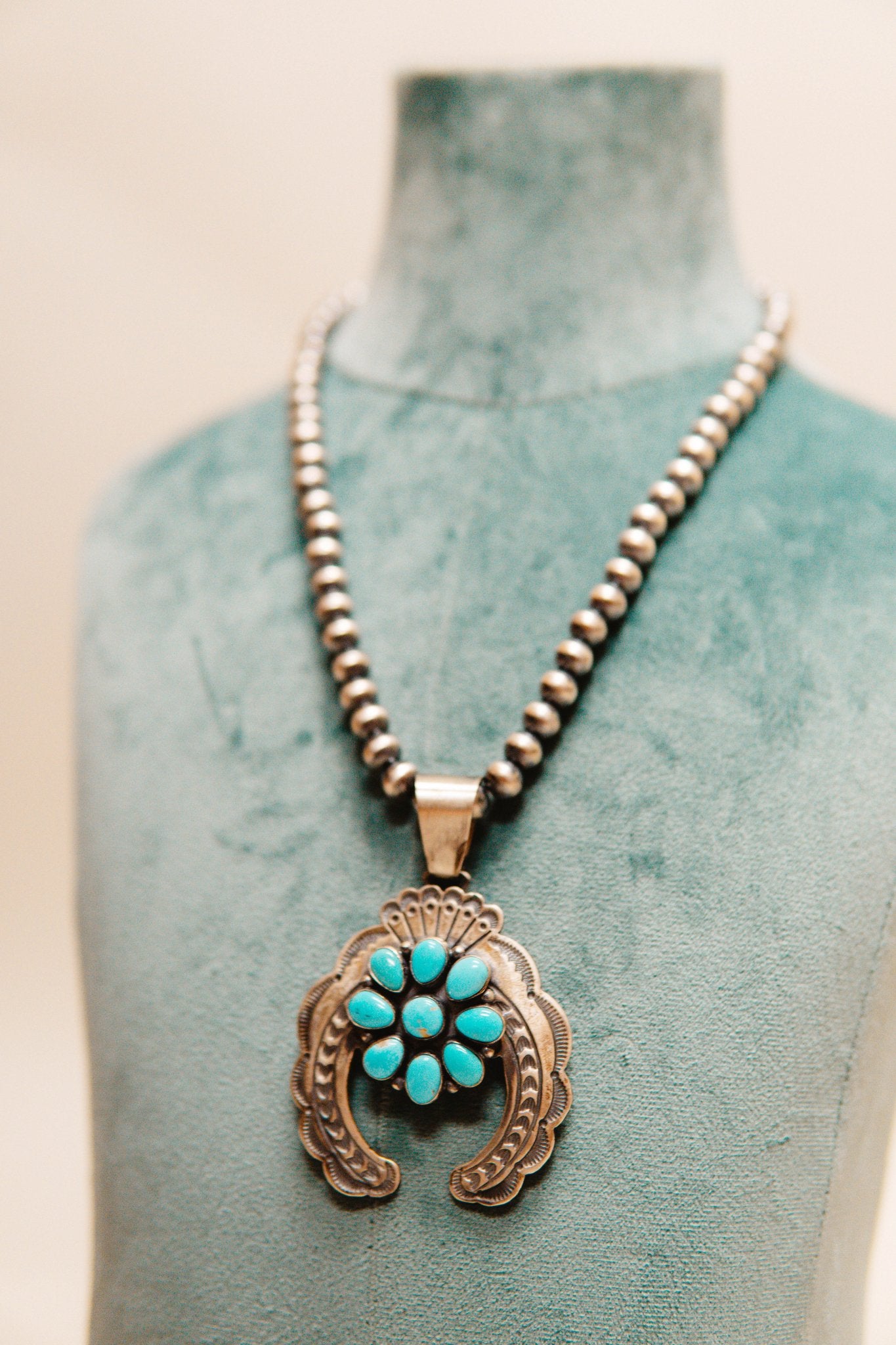 Turq Horseshoe Cluster Pendant - Southern Soule Designs