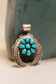 Turq Horseshoe Cluster Pendant - Southern Soule Designs