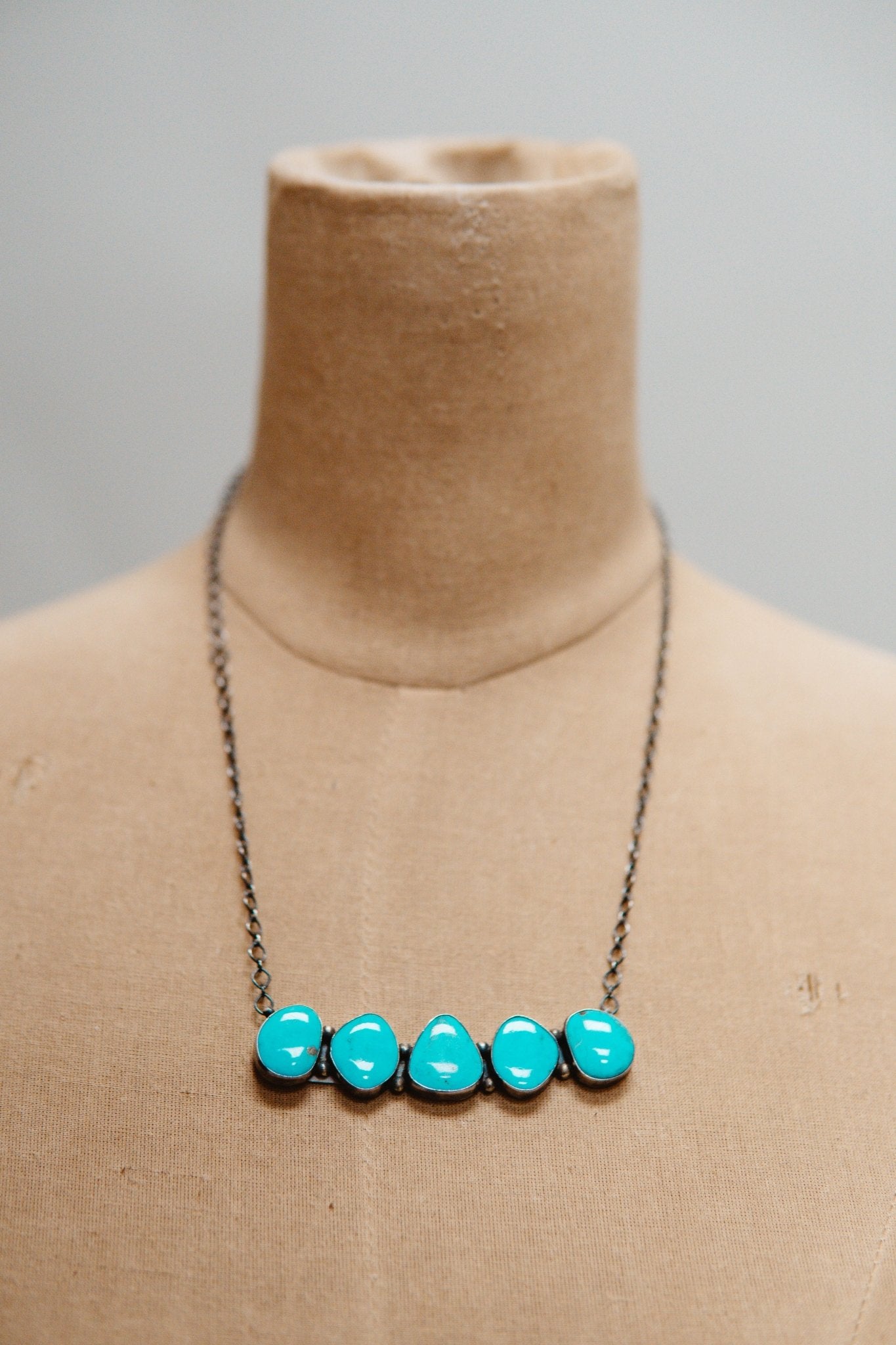 Turq Large 5 Stone Bar Necklace - Southern Soule Designs