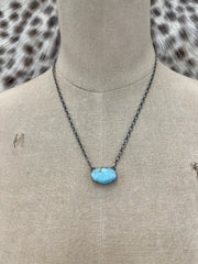 Turq Oval Sterling Necklace - Southern Soule Designs
