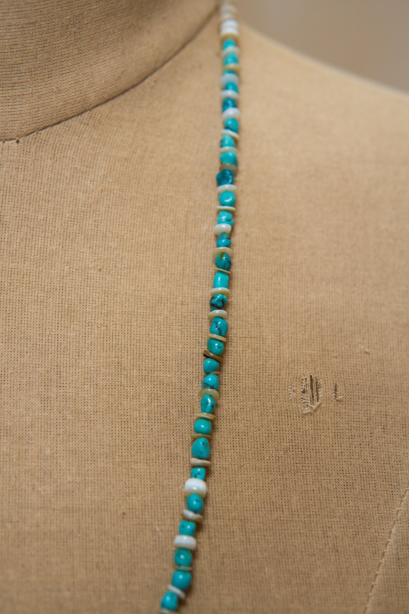 Turquoise & Shell Long Necklace - Southern Soule Designs