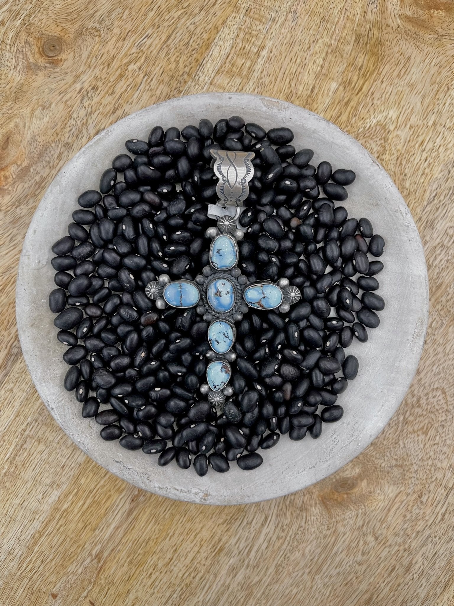 Turquoise Sterling Silver Cross Pendant - Southern Soule Designs