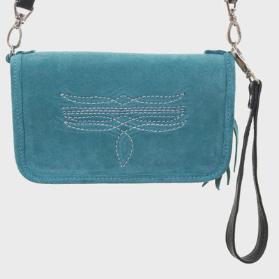 Turquoise Suede Clutch Organizer CO228 - Southern Soule Designs