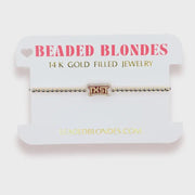 TXST Logo Bracelet On Gold - Southern Soule Designs