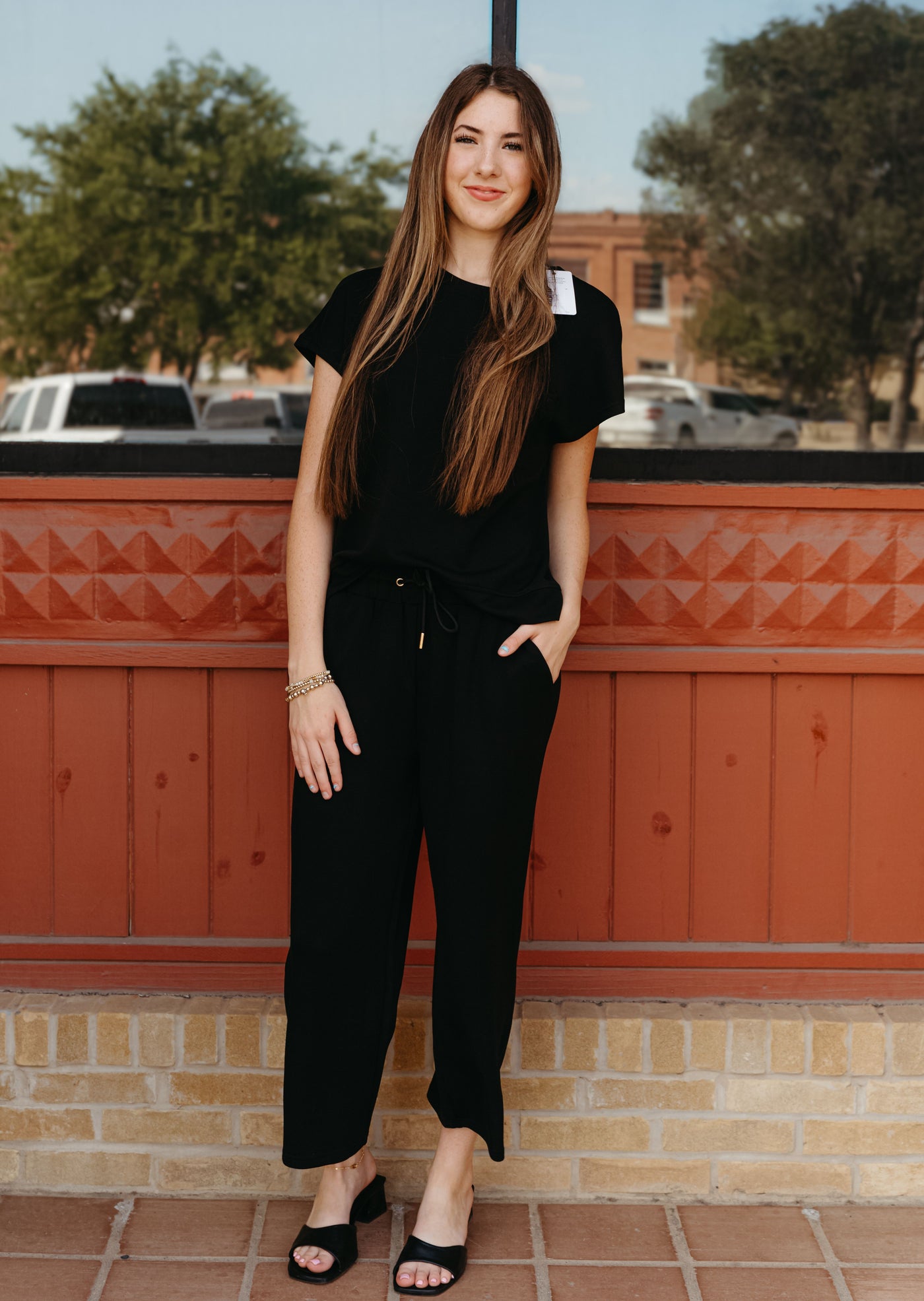 Black Sabrina Top