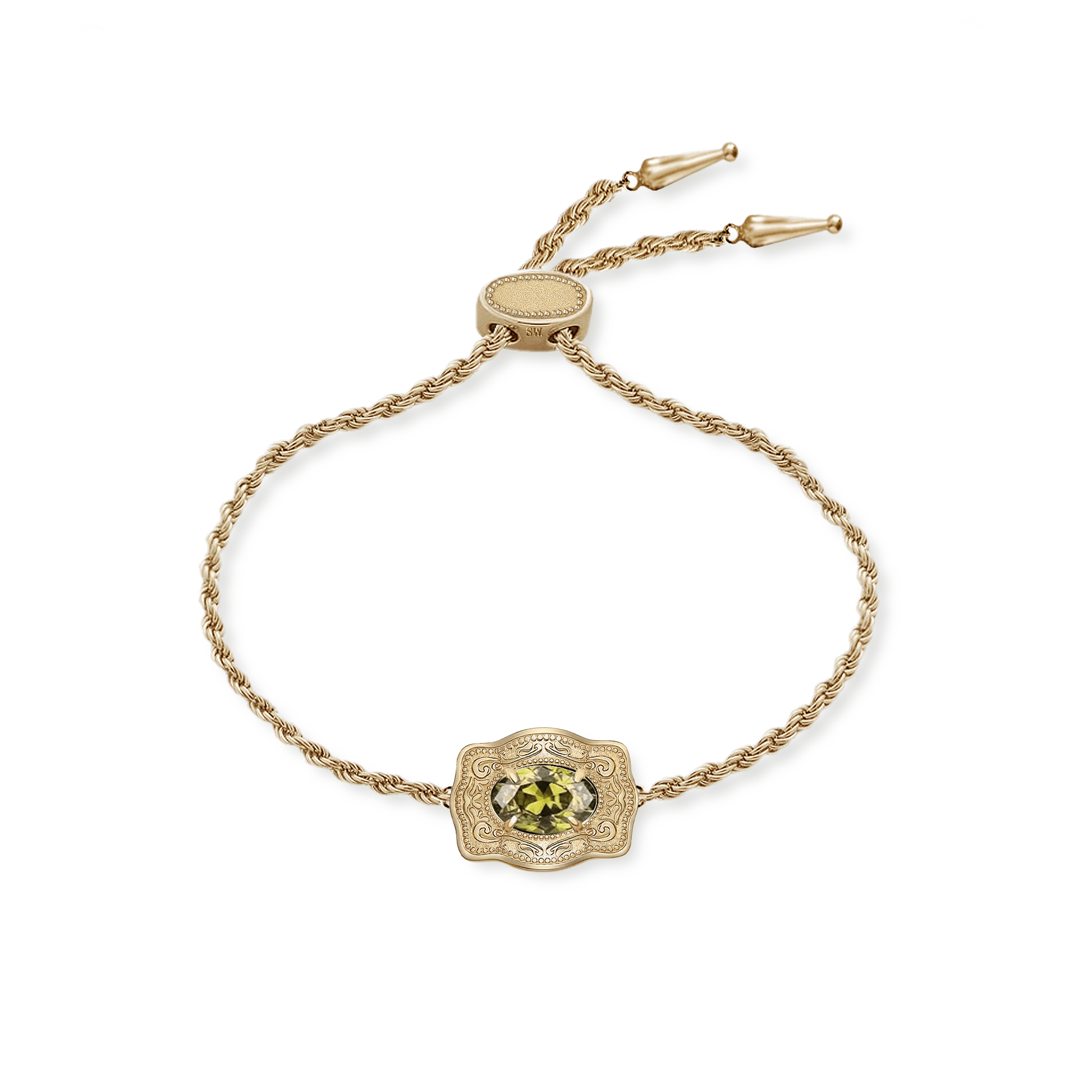 Ultra Mini Belt Buckle Gold Birthstone Bracelet - Southern Soule Designs