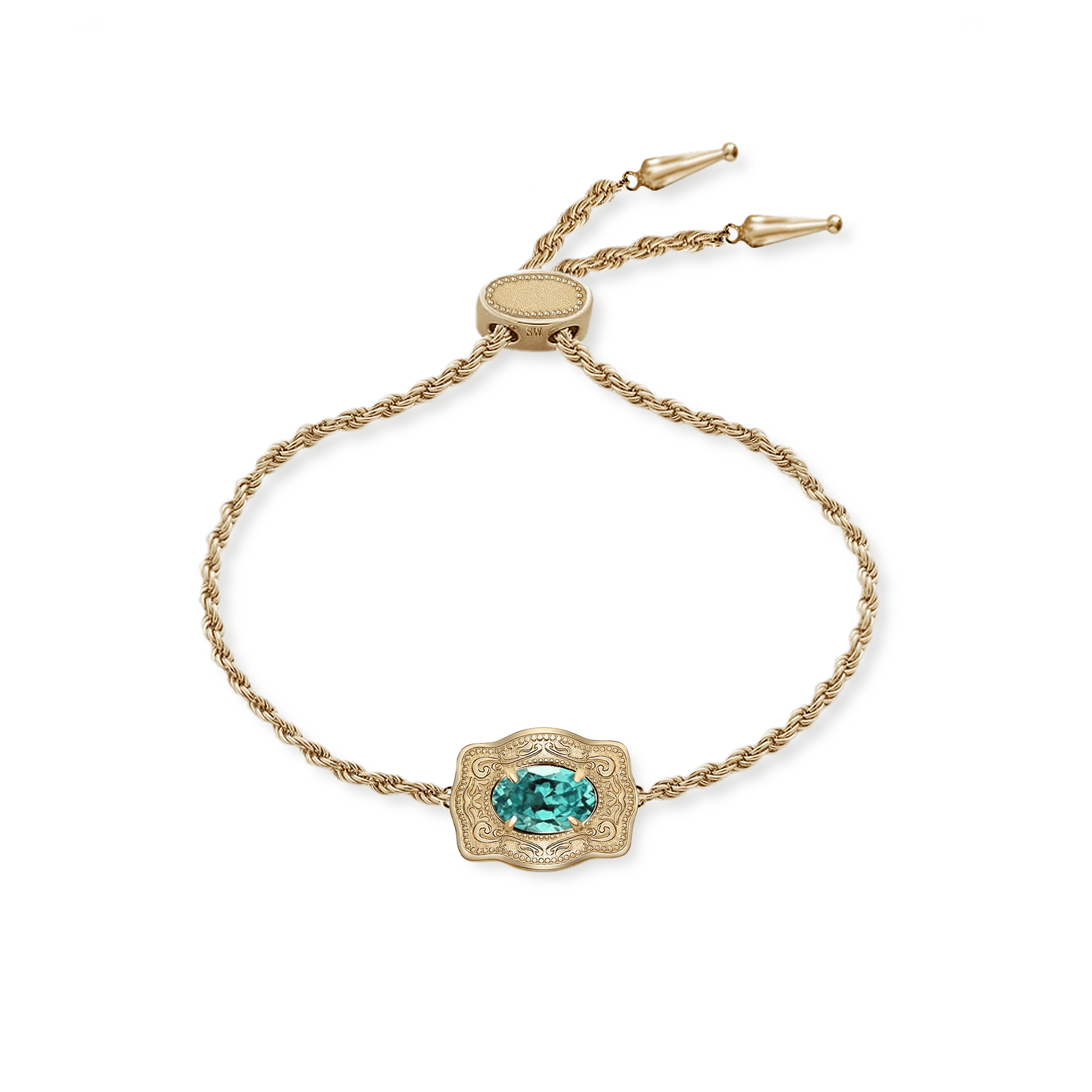 Ultra Mini Belt Buckle Gold Birthstone Bracelet - Southern Soule Designs