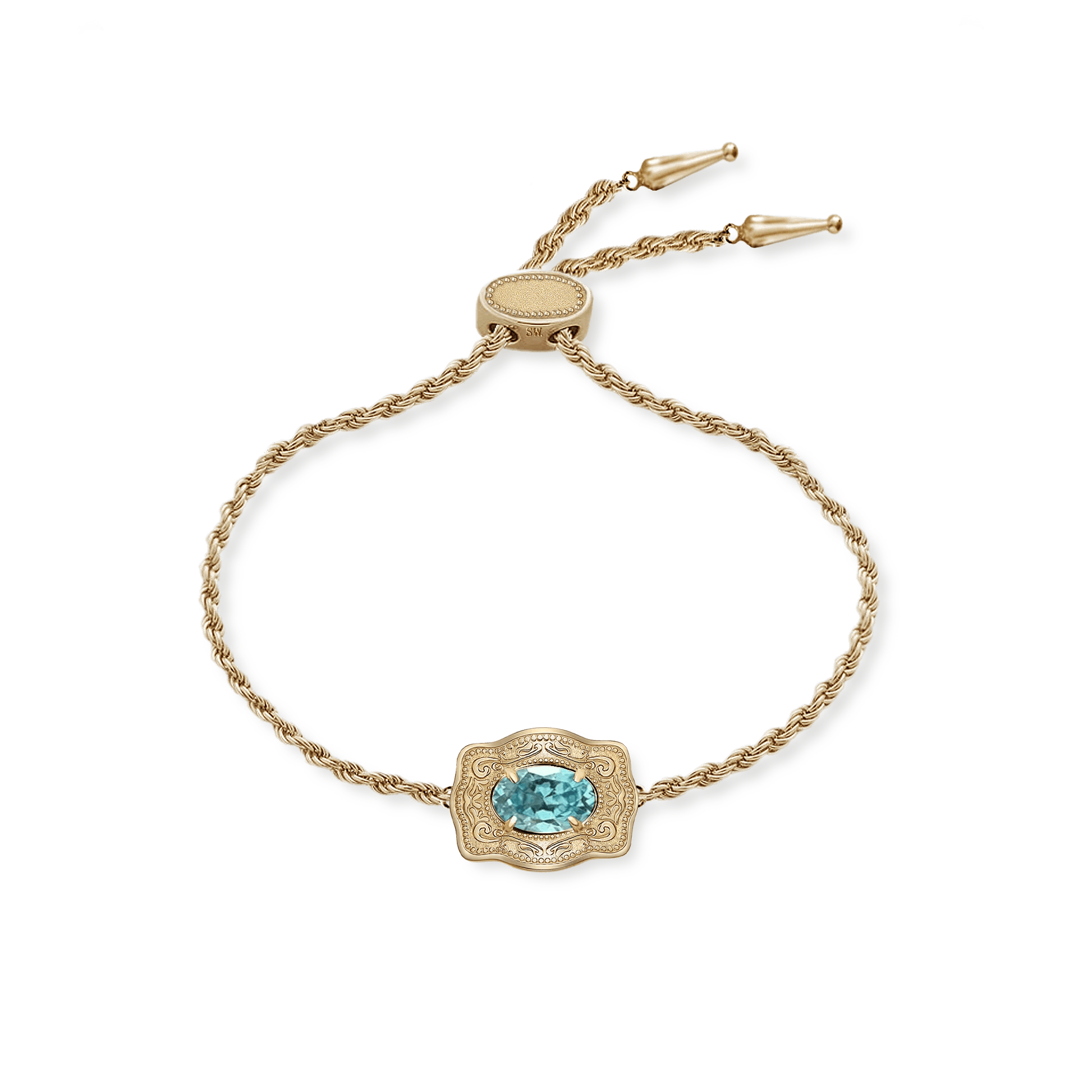 Ultra Mini Belt Buckle Gold Birthstone Bracelet - Southern Soule Designs