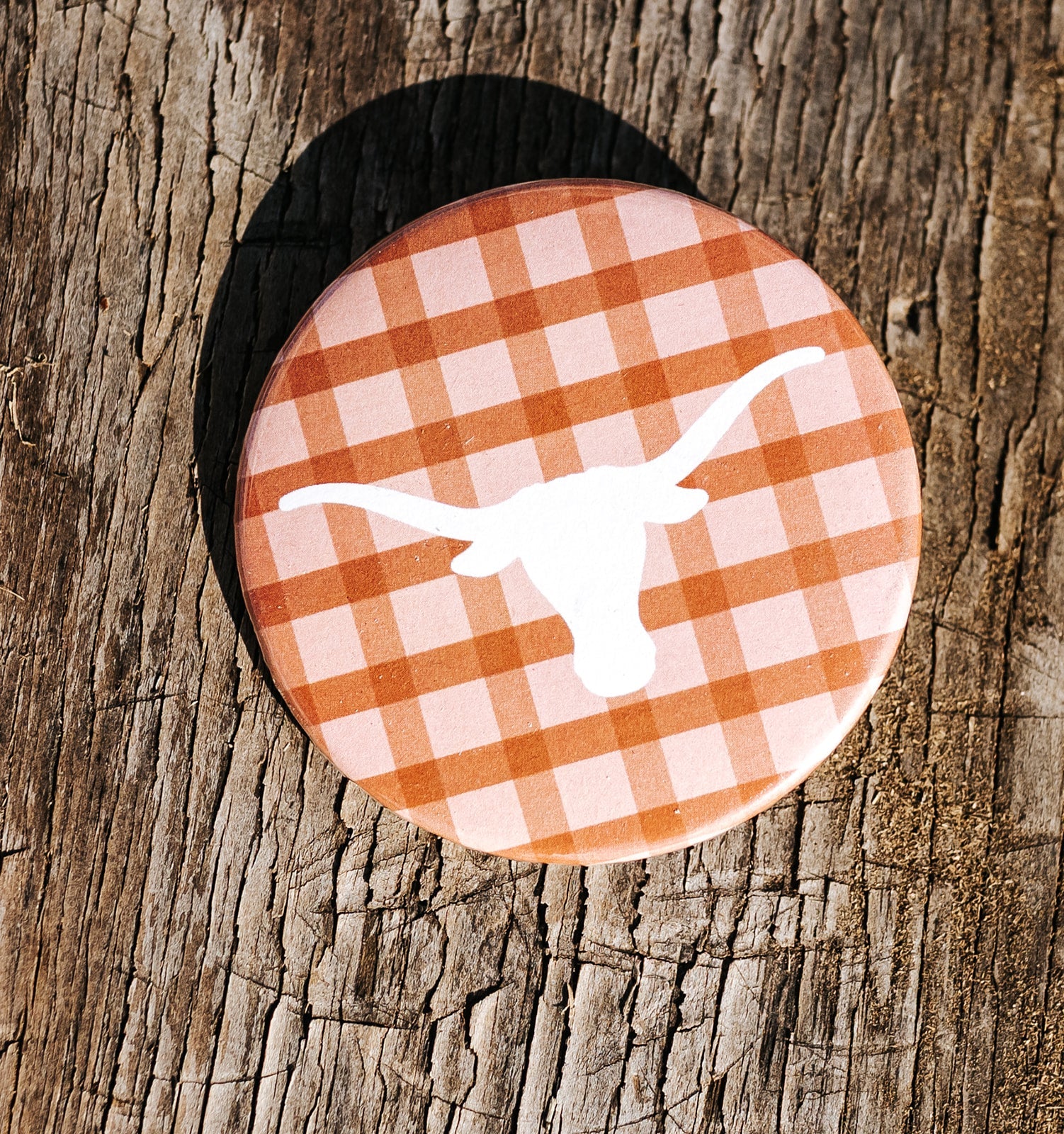 University of Texas Gingham Button - Southern Soule Designs