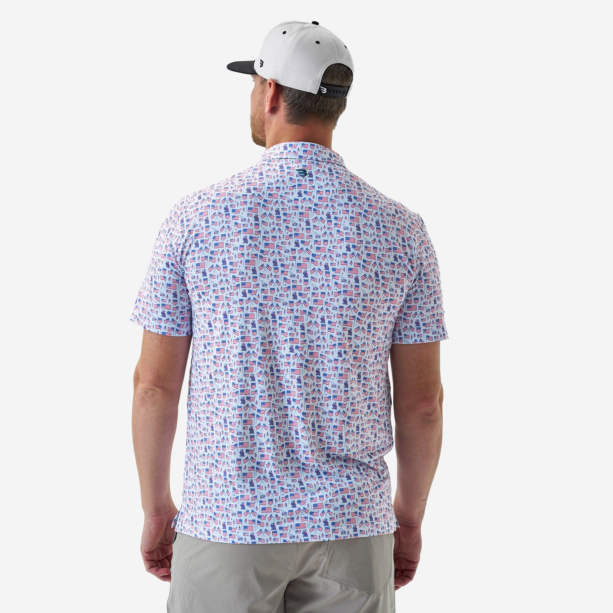 Burlebo White Old Glory Performance Polo