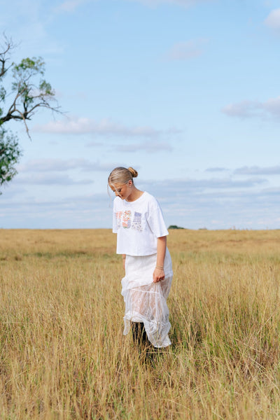 USA Patchwork Detail Short Sleeve Crop Top IKT39738 - 03 - Southern Soule Designs