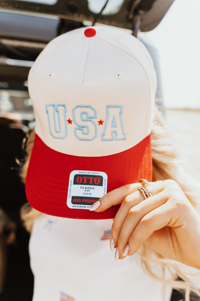 USA Stars Trucker Hat - Red - Southern Soule Designs