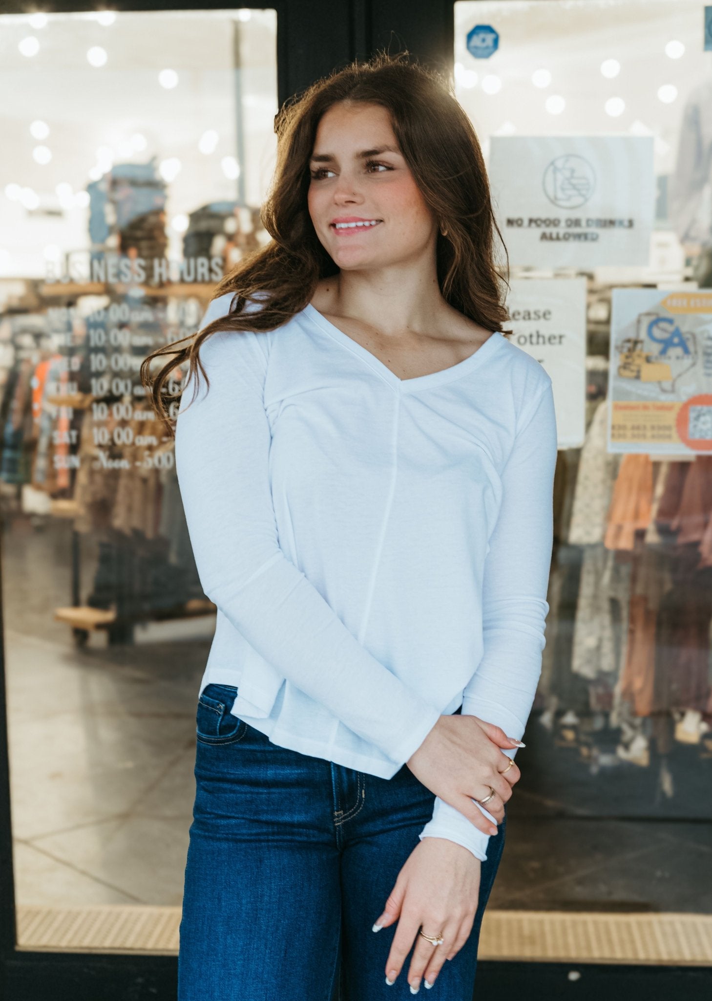 Vail Long Sleeve Tee White ZT251264 - Southern Soule Designs