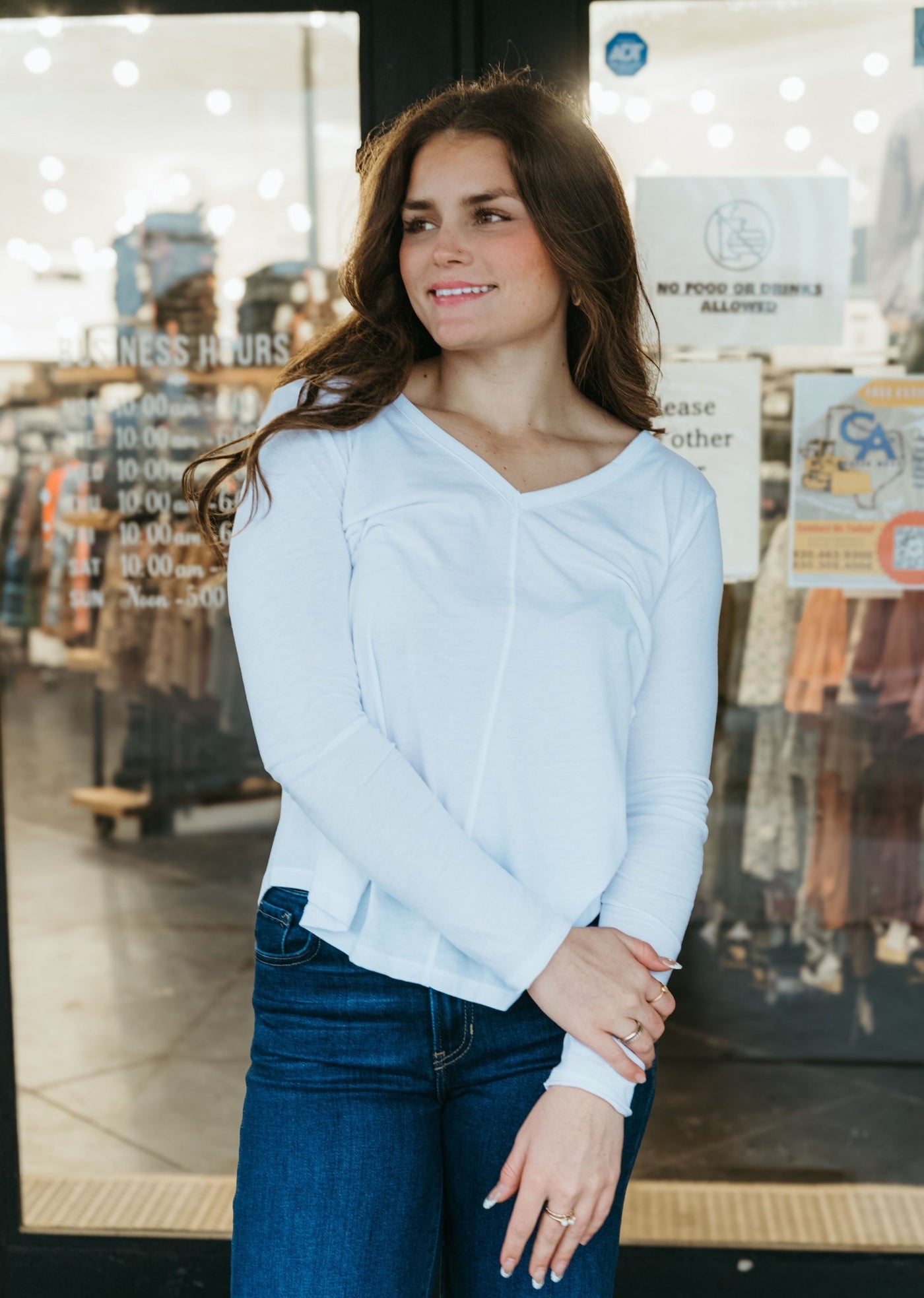 Vail Long Sleeve Tee White ZT251264 - Southern Soule Designs