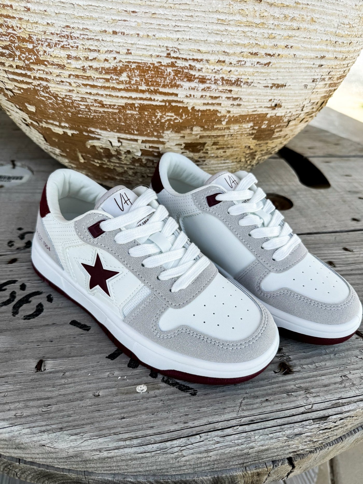 Vintage Havana Fresh 13 White/Grey/Maroon Sneaker - Southern Soule Designs