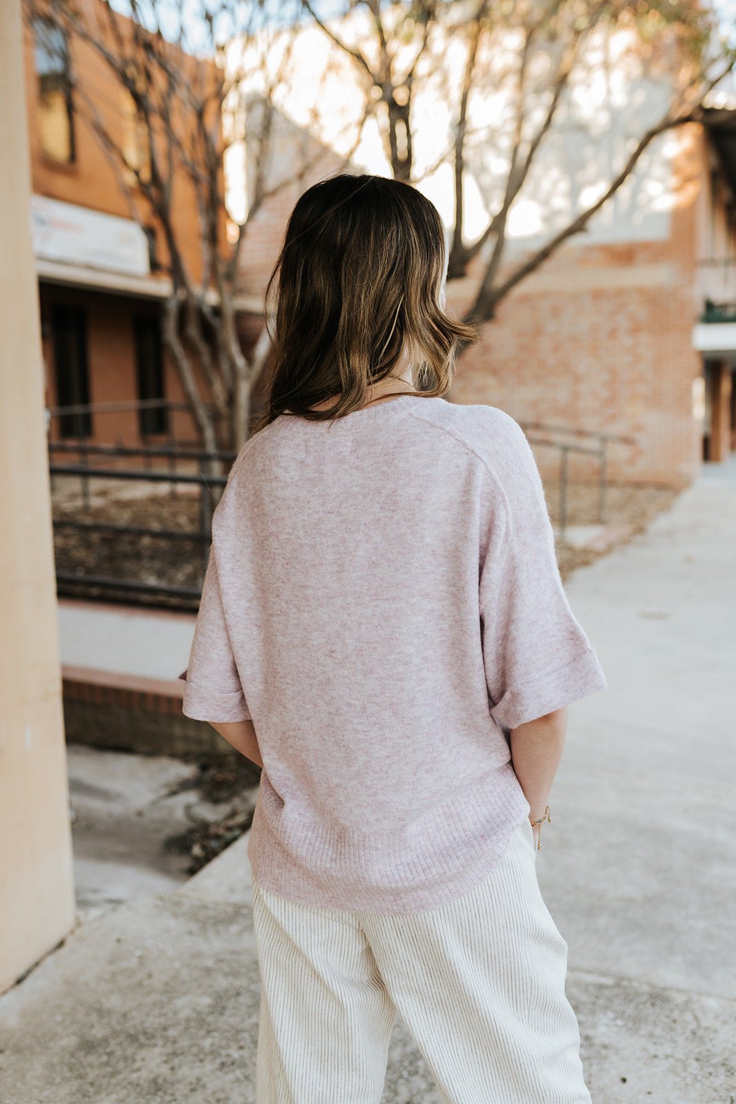 Vivid Lilac Catrina Short Sleeve Sweater - Southern Soule Designs