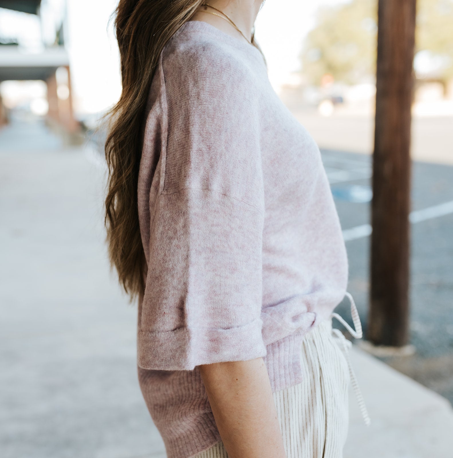 Vivid Lilac Catrina Short Sleeve Sweater - Southern Soule Designs