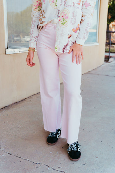 Strawberry Shake Straight Wide Leg Denim Pants MMP623