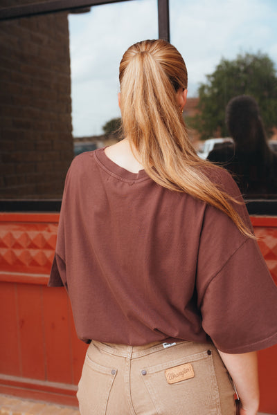 DayDreamer Hold Your Horses OS Tee Brown Stone