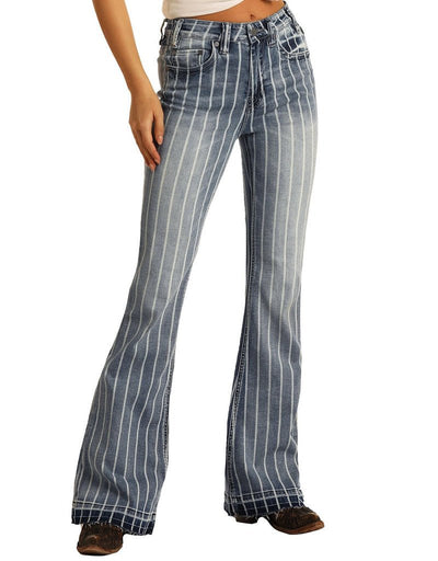 W8H2533 Striped High Rise Trsr - Southern Soule Designs