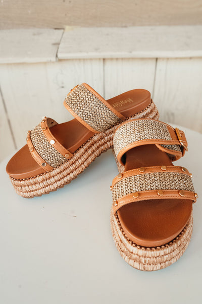 Walk of Shame Tan Raffia Sandal - Southern Soule Designs