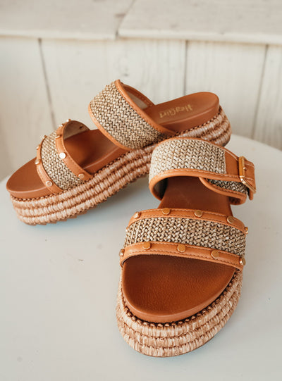 Walk of Shame Tan Raffia Sandal - Southern Soule Designs