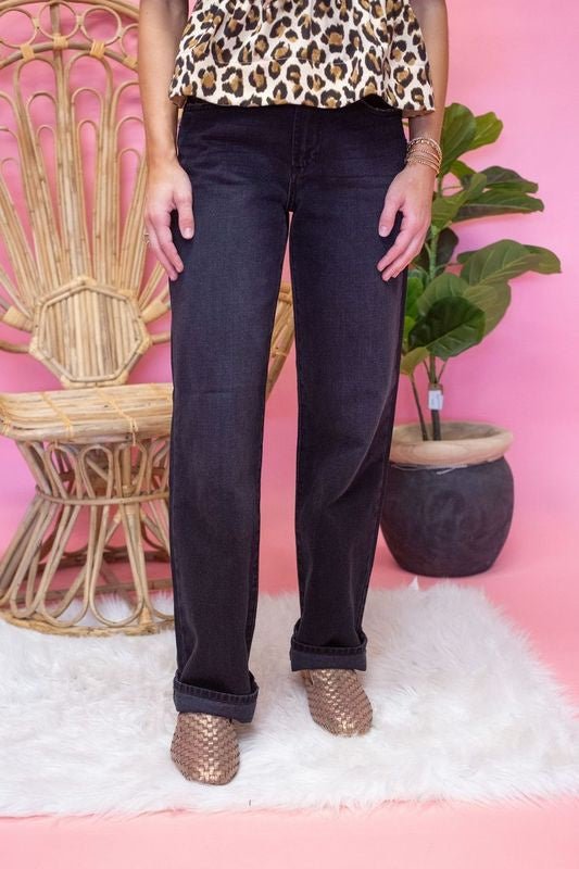 Washed Black Relaxed Straight Jean BP446N - Southern Soule Designs