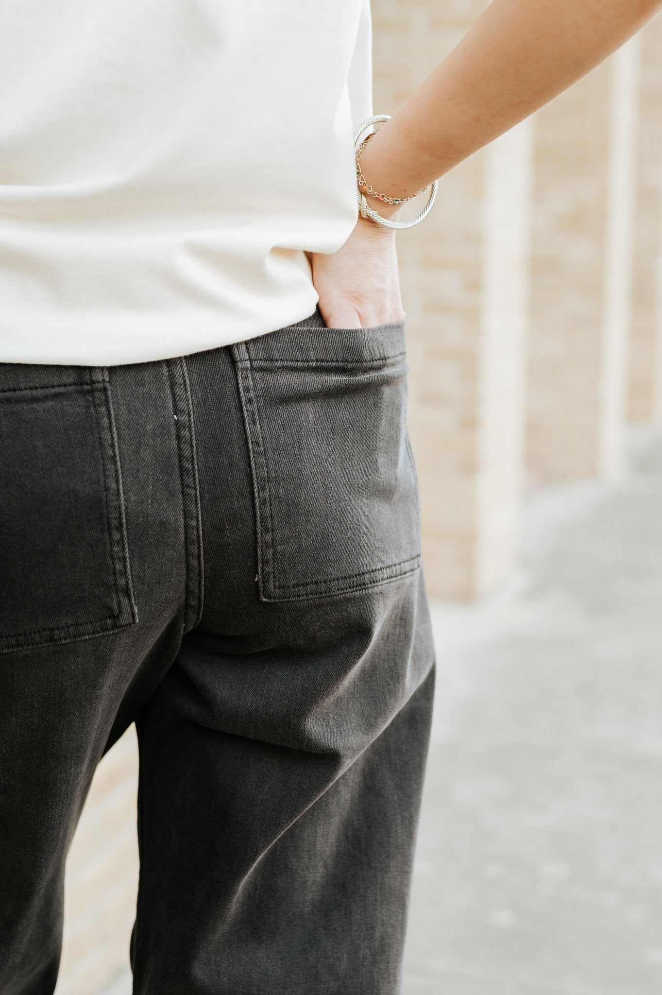 Washed Black Straight Wide Leg Pants MMP623 - Southern Soule Designs