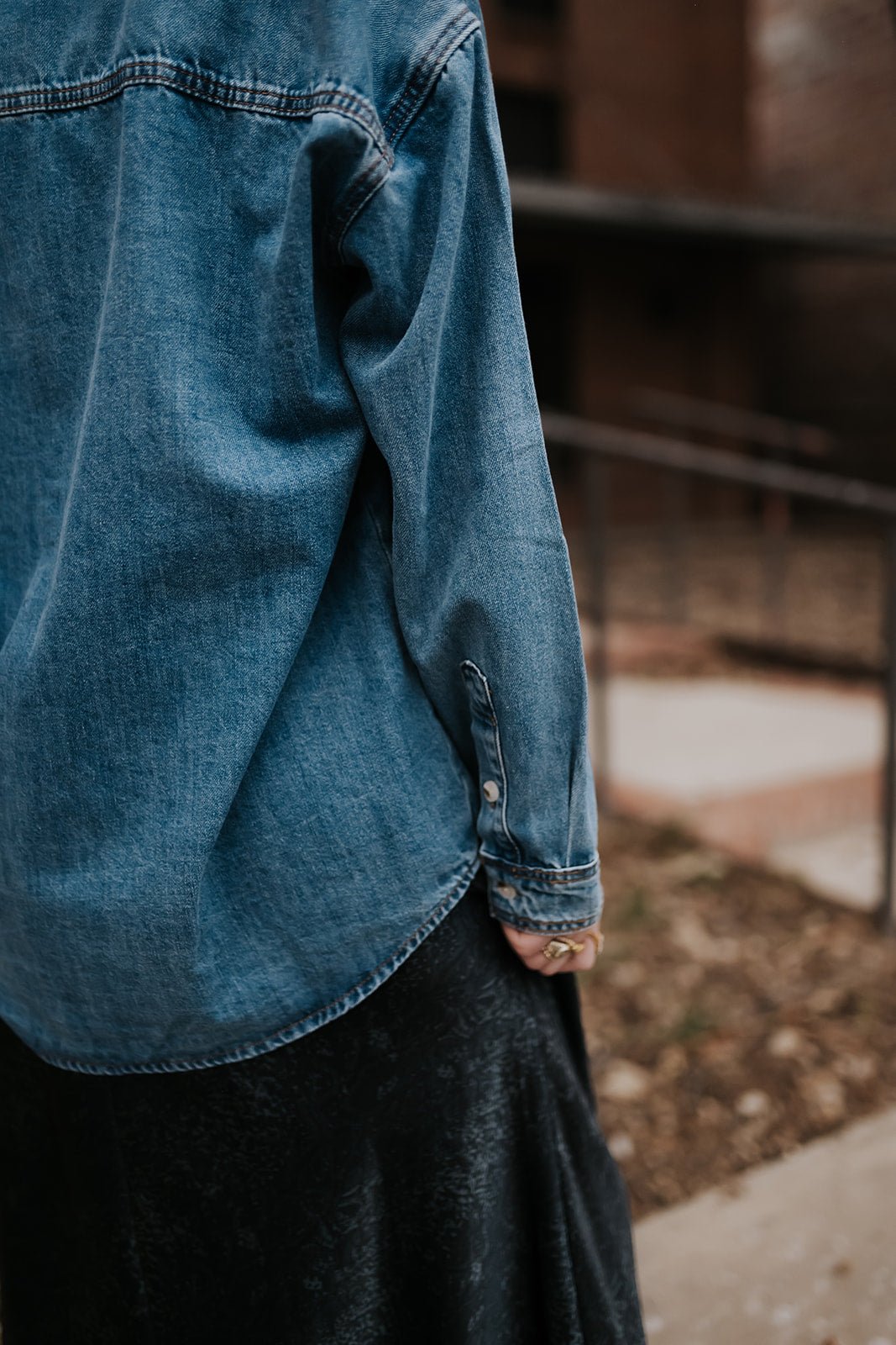 Washed Denim Button Down Shirt WL25 - 11316 - Southern Soule Designs