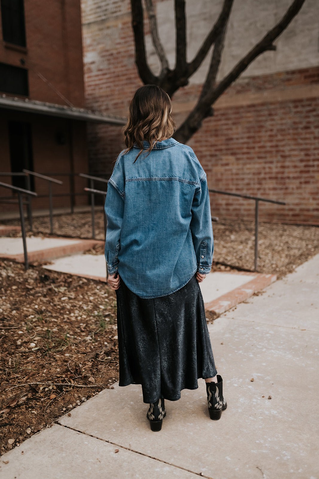 Washed Denim Button Down Shirt WL25 - 11316 - Southern Soule Designs